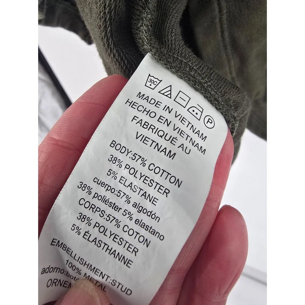 Michael Kors Womens Size 1X Hoodie Green Studded Logo Pullover